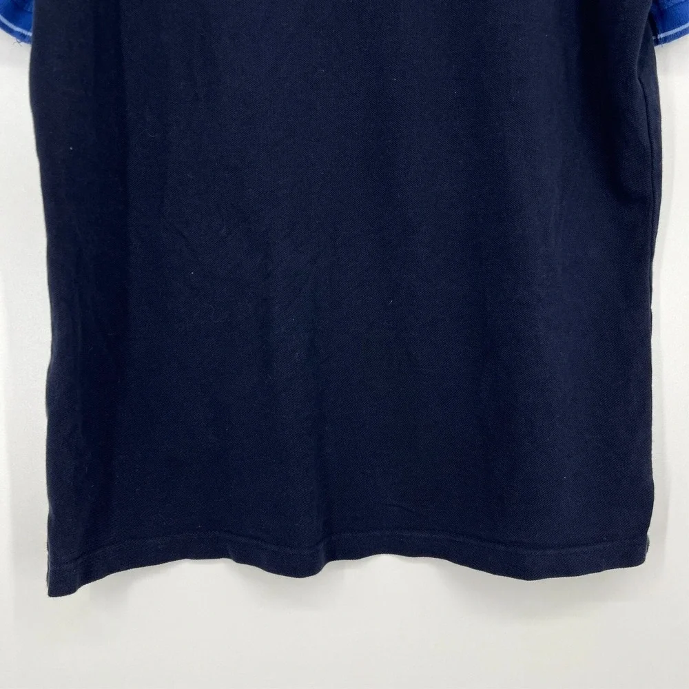 Banana Republic Polo Shirt Men's L Blue‎ Striped Logo Collared Cotton